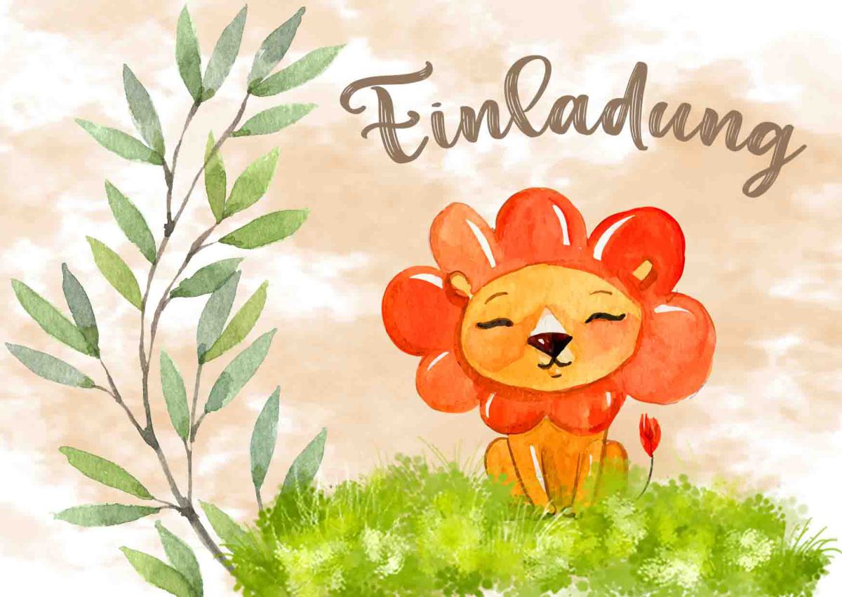 Löwe-Einladungskarten